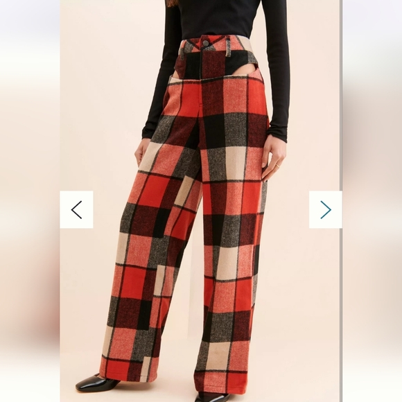 AFRM Plaid Halter Jumpsuit in Red and Black - Picture 7 of 16